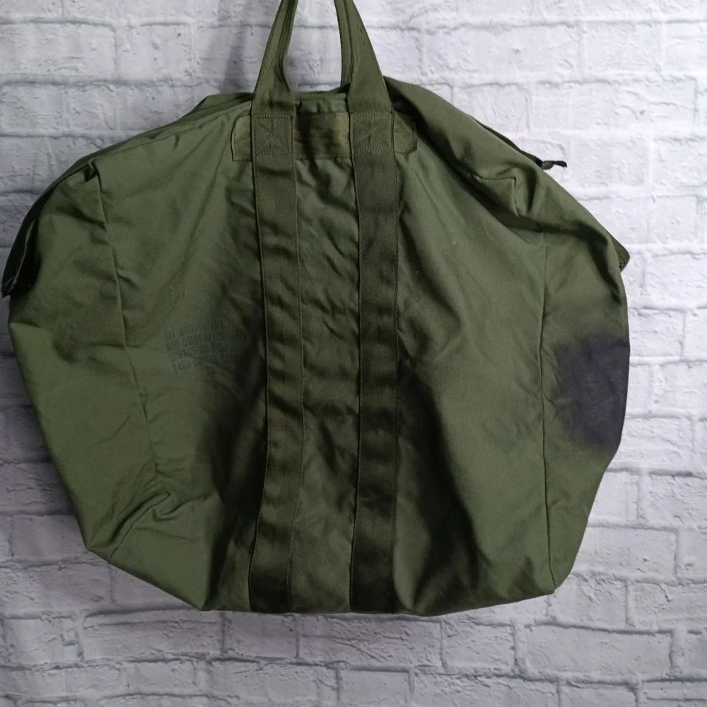 Vintage US Military Flyer Kit Bag OD Green Canvas Duffel Heavy Duty Carry  s12